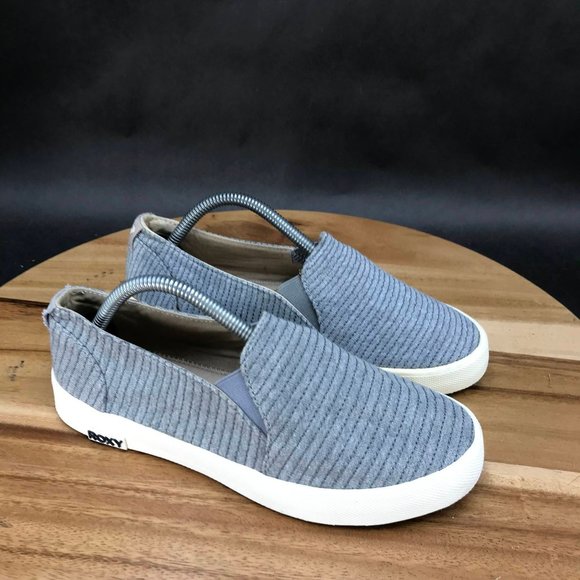 Roxy Shoes - Roxy Rincon Gray Slip On Fabric Sneakers Low Top Shoes Womens Size 6